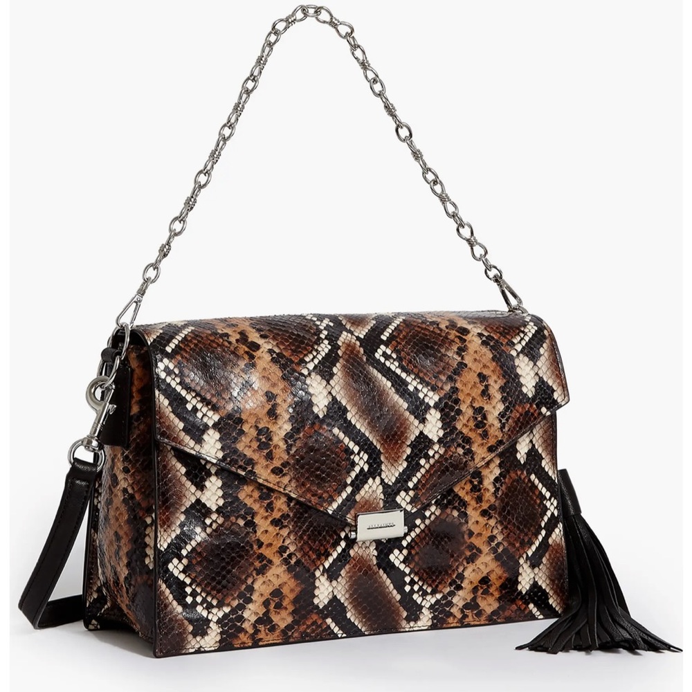 BNWT all saints miki brown leather bag